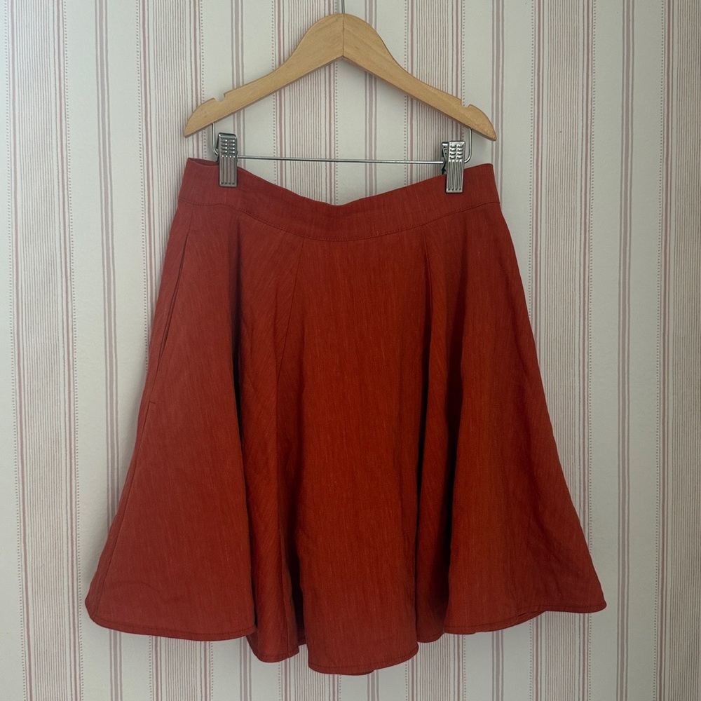 Sezane Burnt Orange Circle Skirt